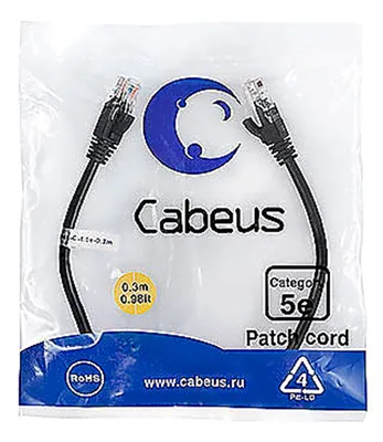 PC-UTP-RJ45-Cat.5e-0.3m-BK