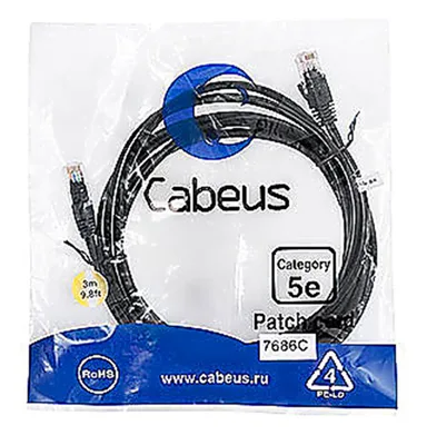PC-UTP-RJ45-Cat.5e-3m-BK-LSZH