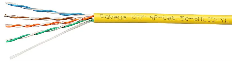 Cabeus UTP-4P-Cat.5e-SOLID-YL
