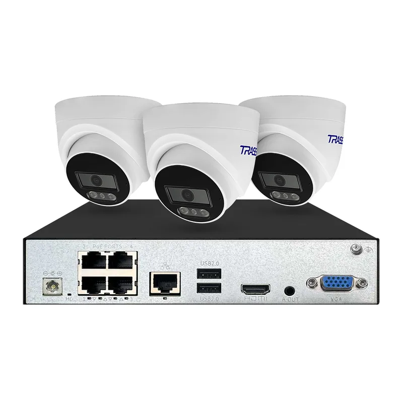 Комплект: видеорегистратор TR-Lite 1106-4P + 3 IP-камеры TR-Lite L2S5