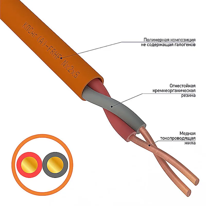 01-4917 - Кабель огнестойкий REXANT КПСнг(А)-FRHF 1x2x0,75 мм², бухта (200 м)
