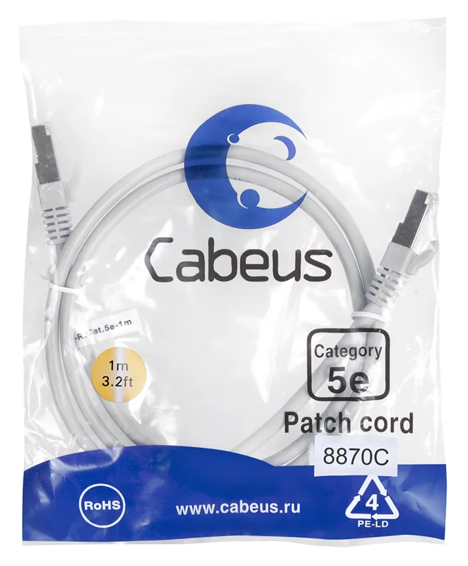 Cabeus PC-FTP-RJ45-Cat.5e-1m-LSZH