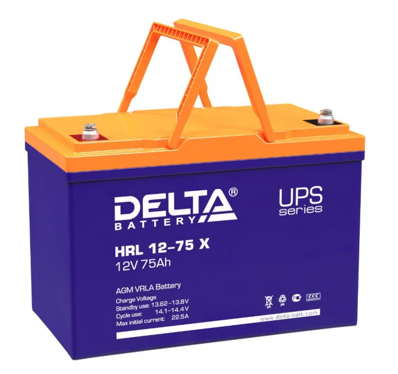 Аккумуляторная батарея Delta HRL 12-75 X