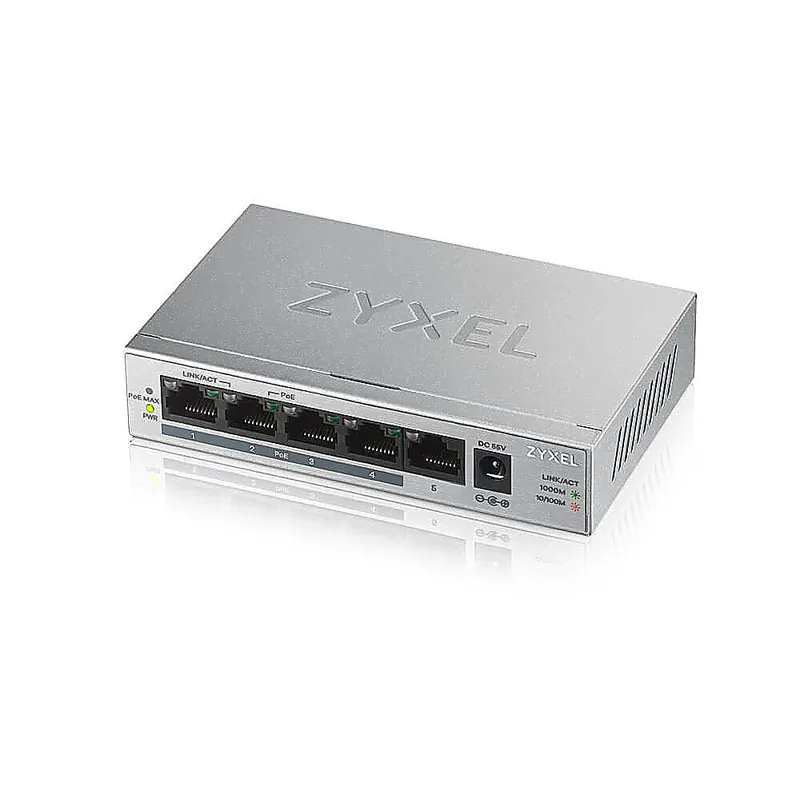 GS1005HP - 5-портовый неуправляемый коммутатор Gibabit Ethernet с PoE