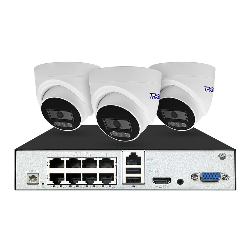 Комплект: видеорегистратор TR-Lite 1110-8P + 3 IP-камеры TR-Lite L2S5