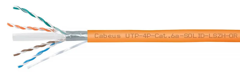 Cabeus UTP-4P-Cat.6a-SOLID-LSZH-OR-500