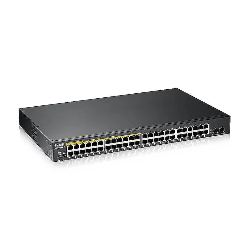 GS190048HPV2 - Коммутатор Zyxel сетевой L2 управляемый Smart; 48 портов RJ45 1000 Мбит/с; 48 портов РоЕ; 2 порта SFP; поддержка стандартов 802.3af и 802.3at; бюджет PoE 170 Вт