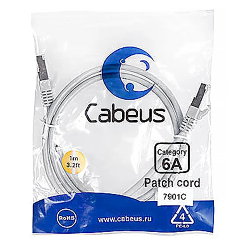 Cabeus PC-SSTP-RJ45-Cat.6a-1m-LSZH