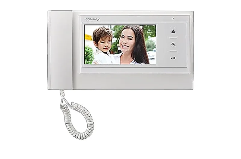 CDV-70K White - 7.0", TFT LCD, PAL/NTSC, подключение 2х вызывных блоков и трубки DP-4VHP, вызов и связь "трубка-монитор", накладное исполнение,  AC 110-240В, цвет: белый