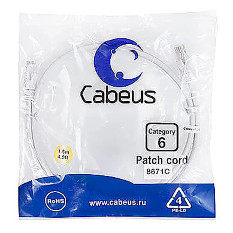 Cabeus PC-UTP-RJ45-Cat.6-1.5m-WH