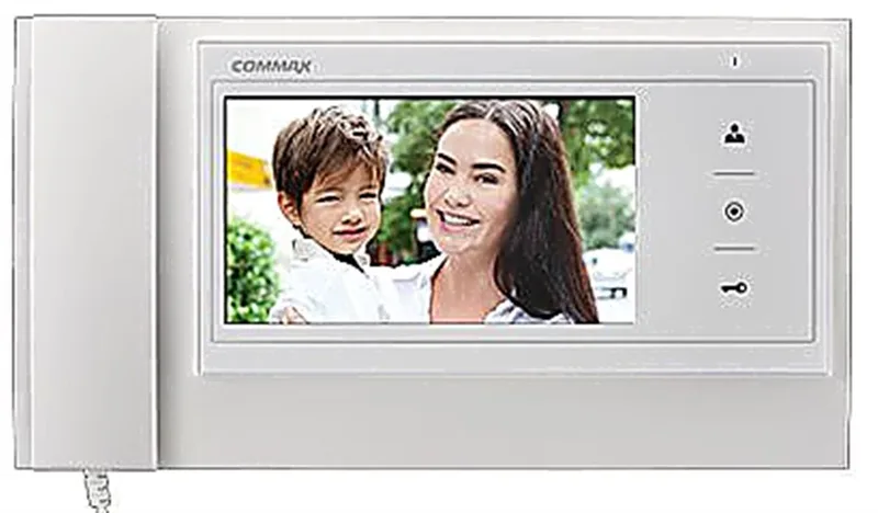 CDV-70K/VZ White - CDV-70K,  дополнительно вызов аудио/видео (при наличии камеры) от координатного подъездного домофона +3-х вызывных блоков и 1-й камера  наблюдения,  цвет - белый