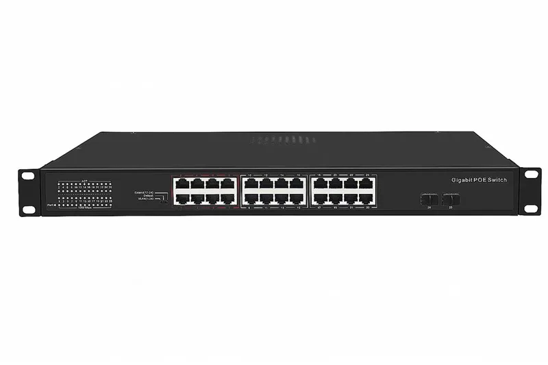 GL-SW-G005-24P - Коммутатор GIGALINK, неуправляемый, 24PoE (802.3af/at) портов 1000Мбит/с, 17-24 порт до 250м cat6, 2 SFP порта 1000Мбит/с , 400W