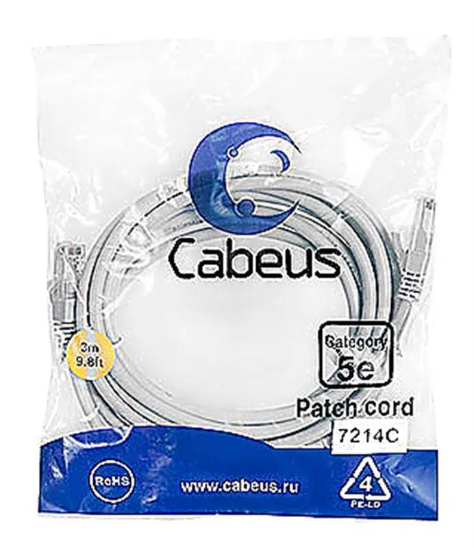 Cabeus PC-UTP-RJ45-Cat.5e-3m-LSZH