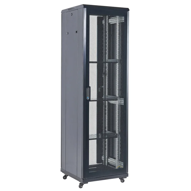 04-4266-232 - Напольный шкаф 19" 42U 600х800, дверь перфорация, черный, RAL 9005 Rexant