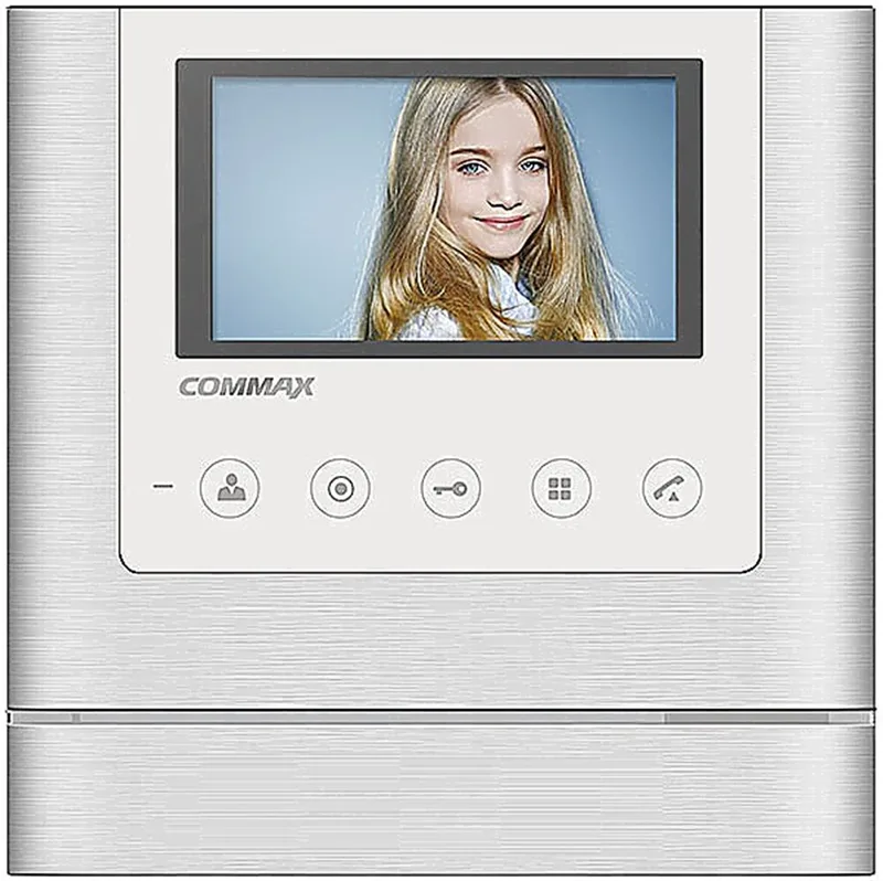 CDV-43M Metalo White - 4,3", TFT LCD, PAL/NTSC, накладное крепление, подключение  2-х вызывных блоков и трубки DP-4VHP, вызов и связь "трубка-монитор", AC 110-240В, цвет: белый