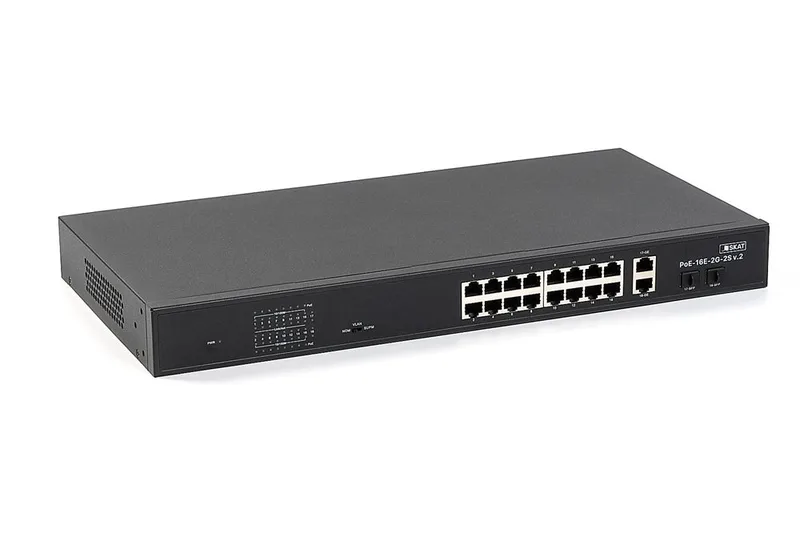 4076 SKAT PoE-16E-2G-2S v.2 коммутатор PoE Plus, мощность 300Вт, порты: 16-Ethernet PoE, 2-Uplink, 2-SFP