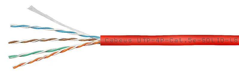 Cabeus UTP-4P-Cat.5e-SOLID-LSZH-RD