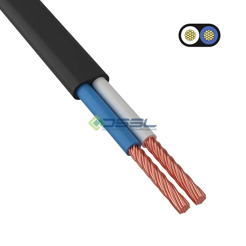 01-8083-6 - Провод ШВВП 2х0,5 черный, ГОСТ Rexant (300м)