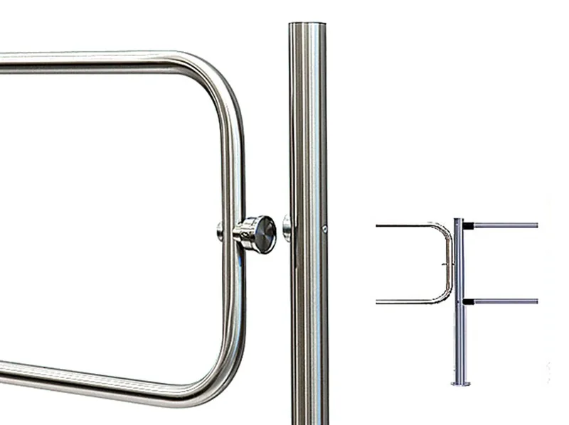 PERCo-BH02 2-05/EL - Стойка с электромагнитным устройством блокировки и с 2-мя отверстиями для крепления патрубков на стороне, противоположной створке