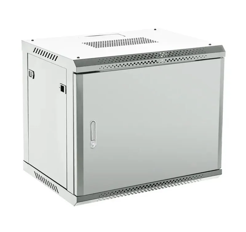 04-0966-121 - Настенный телекоммуникационный шкаф 19" 9U 600×600мм, дверь металл, с задней стенкой, разборный, серый (RAL 7035), Rexant