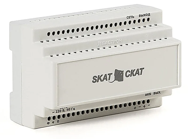 586 SKAT-12-6,0 DIN источник питания 12В 6А пластиковый корпус под DIN рейку 35 мм