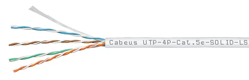 Cabeus UTP-4P-CAT.5E-SOLID-LSZH-WH