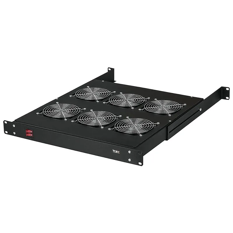 TLK-VP6-BK - Вентиляторная полка TLK, 19", 1U, 6 вентиляторов, Г520мм, без шнура питания, черная