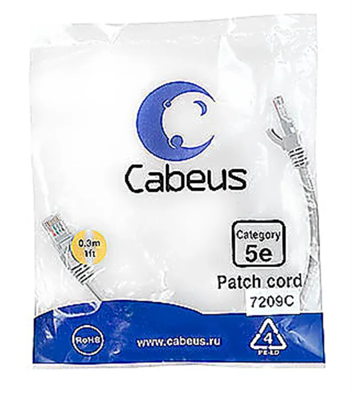 Cabeus PC-UTP-RJ45-Cat.5e-0.3m