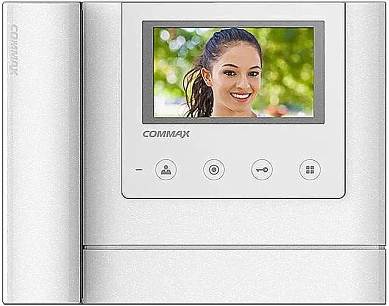 CDV-43MH Metalo White - 4,3", TFT LCD, PAL/NTSC, накладное крепление, подключение 2-х вызывных блоков и трубки DP-4VHP, вызов и связь "трубка-монитор", AC 110-240В, цвет: белый