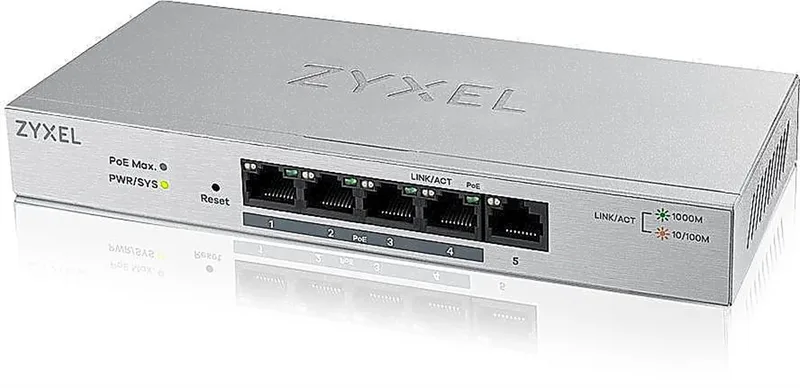 GS1200-8HPV2 - Коммутатор управляемый Zyxel, 8-портовый гигабитный с Web-управлением и PoE