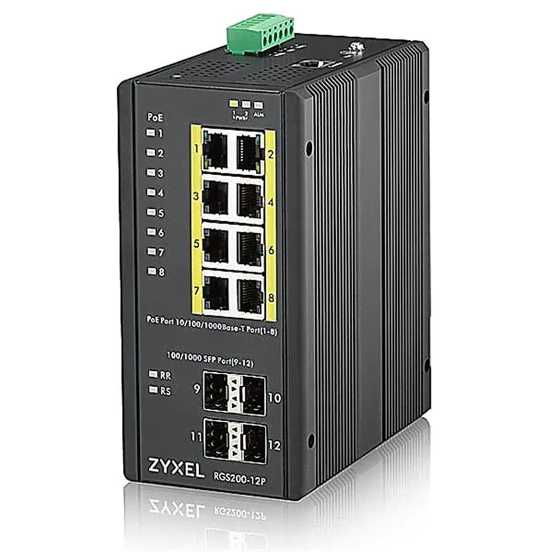 RGS200-12P - 12-портовый управляемый коммутатор GbE с PoE Zyxel